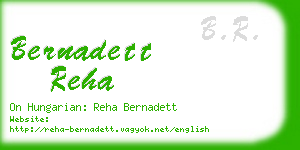 bernadett reha business card